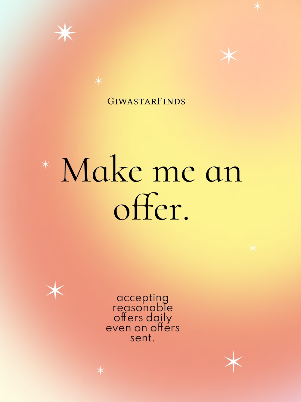 Make Me an Offer Graphic Print‎ - Yellow & Peach Gradient